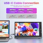 Upperizon Portable Monitor 15.6 Inch FHD 1080P HDR IPS Travel Monitor with Speakers HDMI USB-C Second Screen for MacBook Laptop Surface Xbox PS4/5, External Display with Kickstand, VESA Compatible