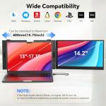 POTTMACEE Laptop Screen Extender, Ultra-Thin 14.2" FHD IPS Dual Screen, Portable Monitor for Laptop 13–17.3" with USB-C/HDMI Port, Plug & Play for Windows/Mac/Android/PS5