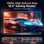 Upperizon Large Portable Monitor 18.5 inch 1080P FHD 100Hz 125% sRGB HDMI USB-C Portable Computer Monitor for Laptop MacBook Xbox PS4/5, Travel External Monitor with Kickstand, VESA Compatible