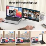 POTTMACEE Laptop Screen Extender, Ultra-Thin 14.2" FHD IPS Dual Screen, Portable Monitor for Laptop 13–17.3" with USB-C/HDMI Port, Plug & Play for Windows/Mac/Android/PS5