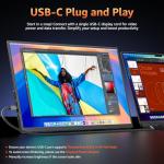 kksmart Portable Monitor 18.5 inch 1080P FHD 128% sRGB 100Hz, Travel Monitor for Laptop MacBook Surface PC Xbox PS5, HDMI Dual USB-C VESA Compatible Built-in Speaker, with Kickstand