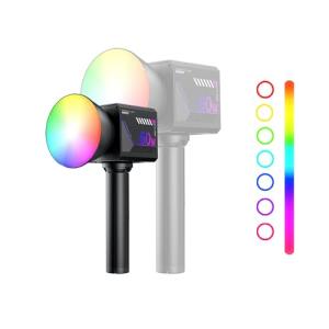 60W Portable RGB LED Video Light, Handheld Fill Light with 20 Scenes, 27000Lux, 2800-7500K, CRI97+, Dimmable COB Continuous Lighting, Built-in Battery & PD Fast Charge for Video Recording, Streaming