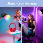 60W Portable RGB LED Video Light, Handheld Fill Light with 20 Scenes, 27000Lux, 2800-7500K, CRI97+, Dimmable COB Continuous Lighting, Built-in Battery & PD Fast Charge for Video Recording, Streaming