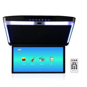 Kunfine Car 15.6 Inch Overhead Monitor Screen Display LED Vehicle Flip Down Roof Mount Console HDMI TV Player Control Panel NO DVD（Grey）