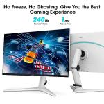 KOORUI Monitor, 27” 240Hz Gaming Monitor, Mini-LED Panel- QHD (2560 x 1440) Computer Screen, 1ms, HDR 1000 Display, 100% sRGB, Height Adjustable, HDMI/DisplayPort, White/Grey, GN10