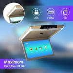 Kunfine Car 15.6 Inch Overhead Monitor Screen Display LED Vehicle Flip Down Roof Mount Console HDMI TV Player Control Panel NO DVD（Grey）