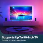 Linkind TV Backlight Sync to Screen, HDMI Sync Box with AI LumiSync Technology, Supports 4K@60Hz, Cuttable LED Backlights Sync to Screen for 27-90 inch TVs, Real-time Syncing with Other Aidot Lights