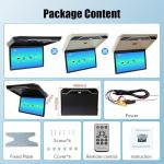 Kunfine Car 19 Inch Overhead Monitor Screen Display LED Vehicle Flip Down Roof Mount Console HDMI TV Player Control Panel NO DVD（Beige）