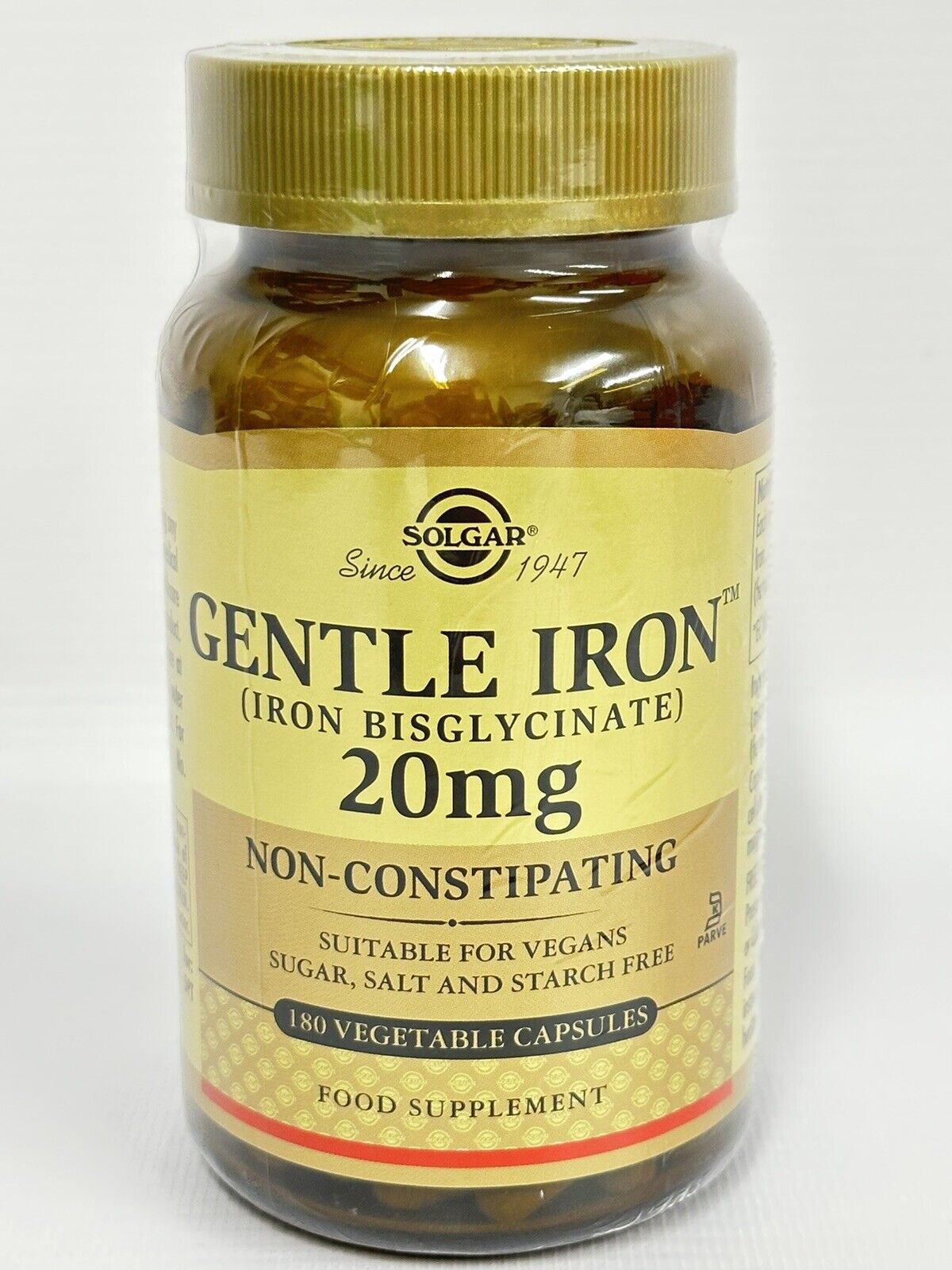 Solgar Gentle Iron Supplements, 180 Capsules