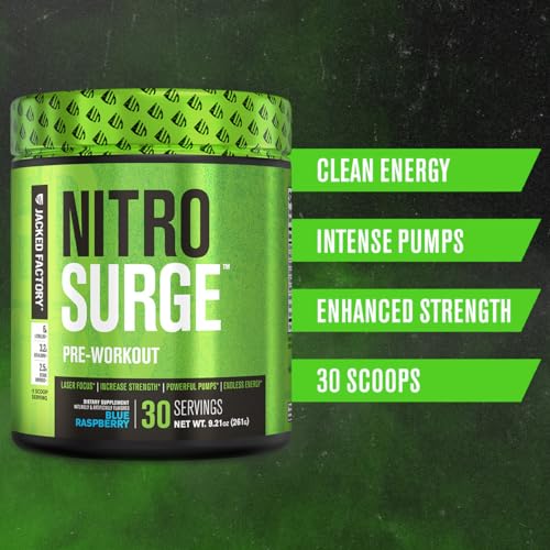 NITROSURGE Pre Workout Powder - Cherry Limeade 30 Servings