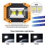 FOSFIS 30W Rechargeable LED Work Light - 2 Pack