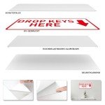 YIKIADA Drop Keys Here Sign 12 × 6 Inches Aluminum Self Adhesive Waterproof Metal Reflective Outdoor Signs for Door Wall Office Gate 2 Pack