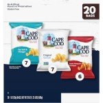 Cape Cod Potato Chips Variety Pack, 1 Oz, (Pack of 20)