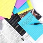 Lined Sticky Notes 4X6 in Bright Ruled Post Stickies Colorful Super Sticking Power Memo Pads, 45 Sheets/pad, 6 Pads/Pack