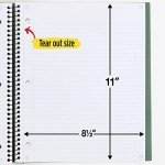 Five Star Advance Spiral Notebook Plus Study App, 1 Subject, College Ruled Paper, 11" x 8-1/2", 100 Sheets, With Spiral Guard and Movable Dividers, Color Selected For You, 1 Count (06322)