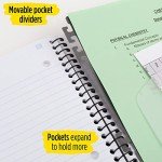 Five Star Spiral Notebook + Study App, 5 Subject, College Ruled Paper, Advance Notebook with Spiral Guard, Movable Tabbed Dividers and Expanding Pockets, 8-1/2" x 11", 200 Sheets, Blue (73150)