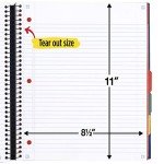 Five Star Spiral Notebook + Study App, 5 Subject, College Ruled Paper, Advance Notebook with Spiral Guard, Movable Tabbed Dividers and Expanding Pockets, 8-1/2" x 11", 200 Sheets, Blue (73150)