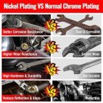 WORKPRO 8-piece Flex-Head Ratcheting Combination Wrench Set, SAE 5/16-3/4 in, 72-Teeth, CR-V Constructed, Nickel Plating with Organizer Bag