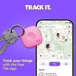 Tile by Life360 Mate (2024) Bluetooth Tracker, Keys Finder and Item Locator for Keys, Bags and More. Phone Finder. Both iOS and Android Compatible. 1-Pack (Black)