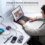 USB C Fast Charger 100W GaN 6 Port Type USB C Charging Station Hub Block USB C Wall Charger Power Strip Adapter Plug Cube Brick 3 USB C 3 USB A for iPad iPhone 15 14 13 12 11 Pro Max Pixel Note Galaxy