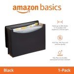 Amazon Basics Expanding Organizer File Folder, Letter Size - Black, 1-Pack