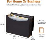 Amazon Basics Expanding Organizer File Folder, Letter Size - Black, 1-Pack