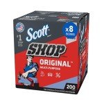 Scott® Shop Towels Original (75190), Blue, Pop-Up Dispenser Box (200 Towels/Box, 8 Boxes/Case, 1,600 Towels/Case)