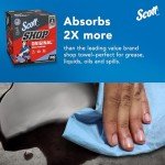 Scott® Shop Towels Original (75190), Blue, Pop-Up Dispenser Box (200 Towels/Box, 8 Boxes/Case, 1,600 Towels/Case)
