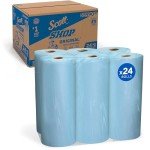 Scott Shop Towels Original, Big Rolls, 4 Packs of 6 Rolls, 11"x9.4" Blue Sheets, 24 Rolls/Case, 1,440 Towels/Case
