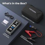 Car Battery Jump Starter, TOPDON 2000A Peak Jump Starter for Up to 8L Gas/6L Diesel Engines, 12V Portable Battery Booster Jump Starter Pack with Jumper Cables and EVA Protection Case