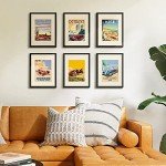 upsimples 12x16 Picture Frame Set of 5, Display Pictures 8.5x11 with Mat or 12 x 16 Without, Wall Gallery Poster Frames, Black
