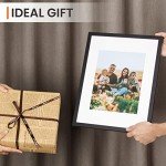upsimples 12x16 Picture Frame Set of 5, Display Pictures 8.5x11 with Mat or 12 x 16 Without, Wall Gallery Poster Frames, Black