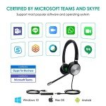 Yealink UH36 Professional USB Headset Wired Headphones for Work Calls and Music, Headset with Noise Cancelling Mic for Computer PC Laptop（UC Compatible, Stereo,3.5mm Jack/USB Connection）