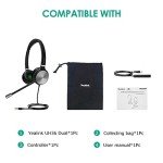 Yealink UH36 Professional USB Headset Wired Headphones for Work Calls and Music, Headset with Noise Cancelling Mic for Computer PC Laptop（UC Compatible, Stereo,3.5mm Jack/USB Connection）