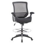 BOLISS 400lbs Mesh Ergonomic Office Drafting Chair Big Adjustable Foot Ring Height Adjustable Armrest (Black)