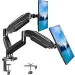 MOUNT PRO Dual Monitor Mount Fits 13 to 32 Inch Screen, Height Adjustable Monitor Stand for 2 Monitors, Gas Spring Display Arm Holds up to 17. 6lbs Each, Computer Desk VESA Mount, Black
