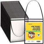 Hanging Job Ticket Holders 9x12 - (30 Pack), by Paper Plan - Strong, Reusable Horizontal Sleeves for Easy and Lasting Organization