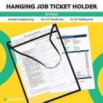 Hanging Job Ticket Holders 9x12 - (30 Pack), by Paper Plan - Strong, Reusable Horizontal Sleeves for Easy and Lasting Organization