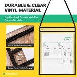 Hanging Job Ticket Holders 9x12 - (30 Pack), by Paper Plan - Strong, Reusable Horizontal Sleeves for Easy and Lasting Organization