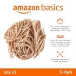 Amazon Basics Rubber Bands, Size 33 (3-1/2 x 1/8 Inch), 600 Bands/1 lb Pack, 3-Pack, Tan