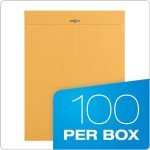 Quality Park 9-1/2" x 12-1/2" Clasp Envelopes, Brown Kraft, Gummed Flap, 100/Box (QUA37793)