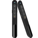 Wireless Presenter, Hyperlink Volume Control Presentation Clicker RF 2.4GHz USB PowerPoint Clicker Presentation Remote Control Pointer Slide Advancer (Black)