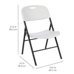 Amazon Basics Folding Plastic Chair with 350-Pound Capacity - 6-Pack, White
