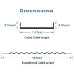 NECABLES 2+2Pack No Tangle Phone Cord for Landline 2pcs Telephone Handset Cord and 2pcs Detangler for Desk Phone Black