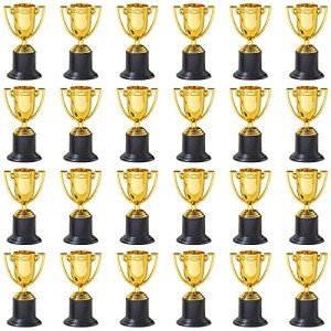 Juvale 24 Pack Mini Trophies for Awards, Gold Participation Trophy Cups for Sports Tournaments and Competitions (4 in)