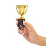 Juvale 24 Pack Mini Trophies for Awards, Gold Participation Trophy Cups for Sports Tournaments and Competitions (4 in)