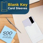 Guardian Gift Card Sleeves, Pack of 500 Blank Key Card Sleeves - Use as Credit Card Holder or Hotel Key Card Envelopes, 2 ⅜ Inches x 3 ½ Inches, White