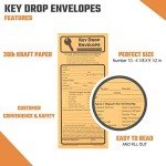 50 Key Drop Off Envelopes for After Hours – Auto Shop Repair/Service Drop Box Overnight Envelopes - Automotive Mechanic Car Drop Off for Overnight or Early Birds, Kraft Paper, 4 1/8 x 9 1/2