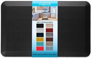ComfiLife Anti Fatigue Floor Mat – 3/4 Inch Thick Kitchen Mats for Floor, Standing Desk Mat, Kitchen Rug – Comfort at Home, Office – Durable – Stain Resistant – Non-Slip Bottom (20" x 32", Black)