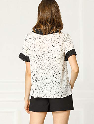 Doll Collar Polka Dot Blouse - Beige